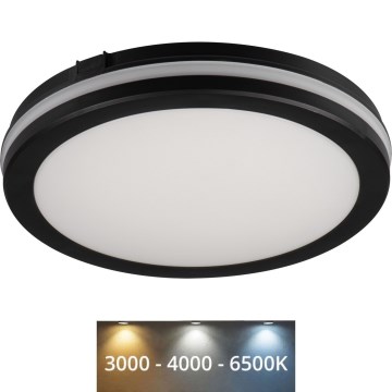LED-ulkokattovalaisin BENO ECO LED/40W/230V 3000/4000/6500K halkaisija 40 cm IP65 musta