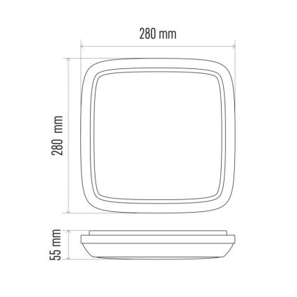 LED-ulkokattovalaisin DORI LED/18W/230V IP54 neliö