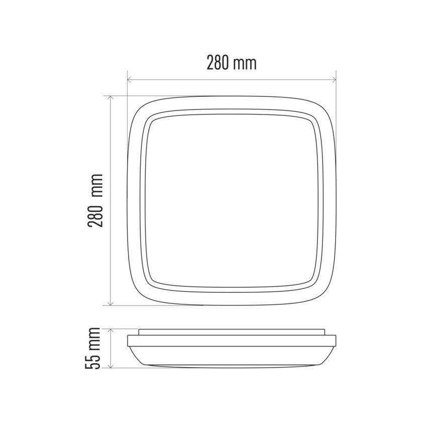 LED-ulkokattovalaisin DORI LED/18W/230V IP54 neliö