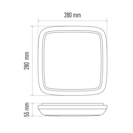 LED-ulkokattovalaisin DORI LED/24W/230V IP54 neliö