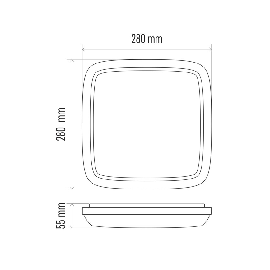 LED-ulkokattovalaisin DORI LED/24W/230V IP54 neliö
