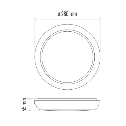LED-ulkokattovalaisin DORI LED/24W/230V IP54 pyöreä
