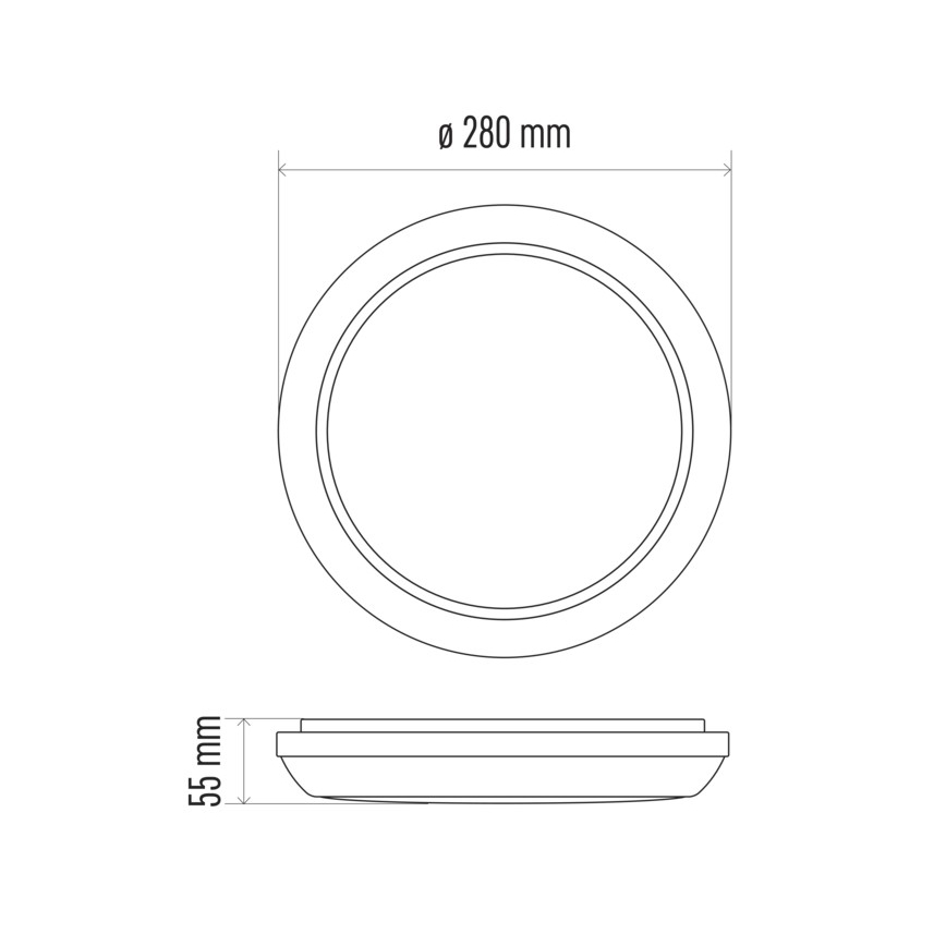LED-ulkokattovalaisin DORI LED/24W/230V IP54 pyöreä