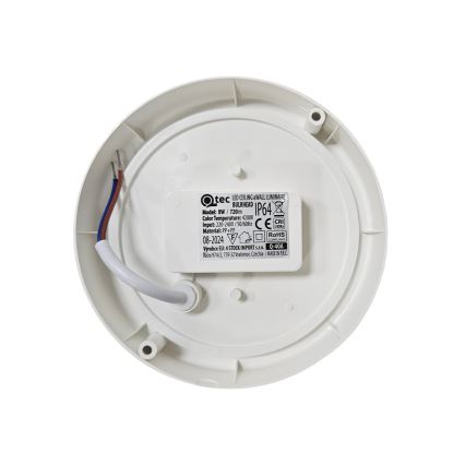 LED-ulkokattovalaisin LED/8W/230V 4200K halkaisija 14 cm IP64 valkoinen