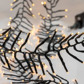 LED-ulkokäyttöinen jouluvalosarja CLUSTER, 1512 LEDiä, 8 toimintoa, 17 m, IP44, lämmin valkoinen