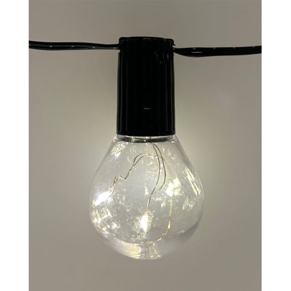 LED-ulkokäyttöinen koristevaloketju 20xLED/0,075W/230V 5,8 m IP44 musta