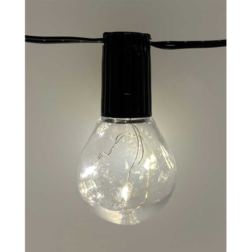 LED-ulkokäyttöinen koristevaloketju 20xLED/0,075W/230V 5,8 m IP44 musta