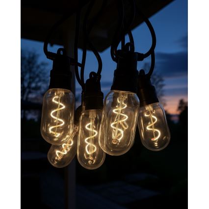 LED ulkokäyttöinen koristevaloketju 6xLED/0,6W/230V 4,5 m IP44 musta