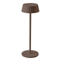 LED Ulkokäyttöön himmennettävä kosketuksella ladattava pöytävalaisin LED/2W/5V 4400 mAh IP54 ruskea