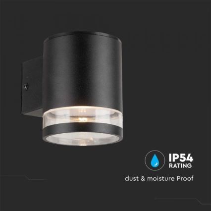 LED Ulkokäyttöön tarkoitettu aurinkokennoseinävalaisin LED/1W/3,7V 3000K IP54 1200 mAh musta