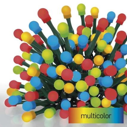 LED-ulkokäyttöön tarkoitettu jouluvaloketju, 80 LED/8 toimintoa, 13 m, monivärinen, IP44