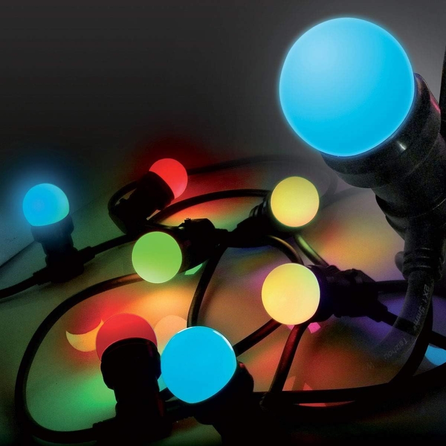 LED-ulkoketju EASY CONNECT 8xE27 5m IP44 monivärinen
