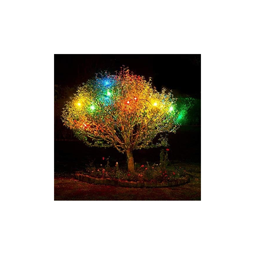LED-ulkoketju EASY CONNECT 8xE27 5m IP44 monivärinen
