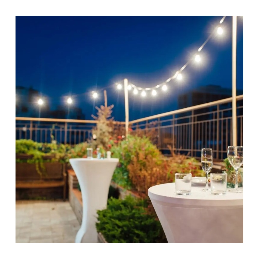 LED Ulkoketju STRING 10m 20xLED/0,5W/24/230V 3000K IP44