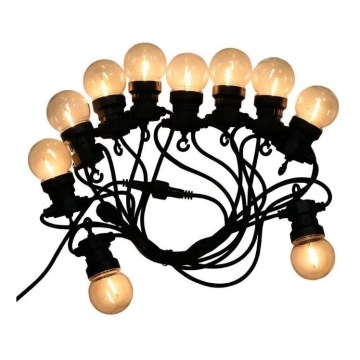 LED Ulkoketju STRING 5m 10xLED/0,4W/24/230V 3000K IP44