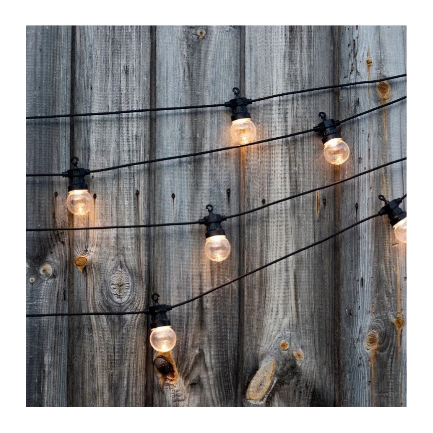 LED Ulkoketju STRING 5m 10xLED/0,4W/24/230V 3000K IP44