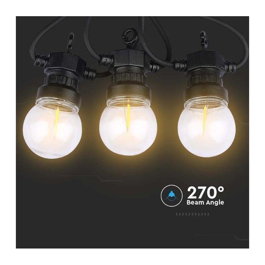 LED Ulkoketju STRING 5m 10xLED/0,4W/24/230V 3000K IP44
