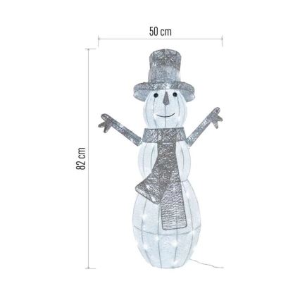LED Ulkokäyttöön tarkoitettu joulukoriste 80xLED/3,6W/230V IP44 82 cm lumiukko