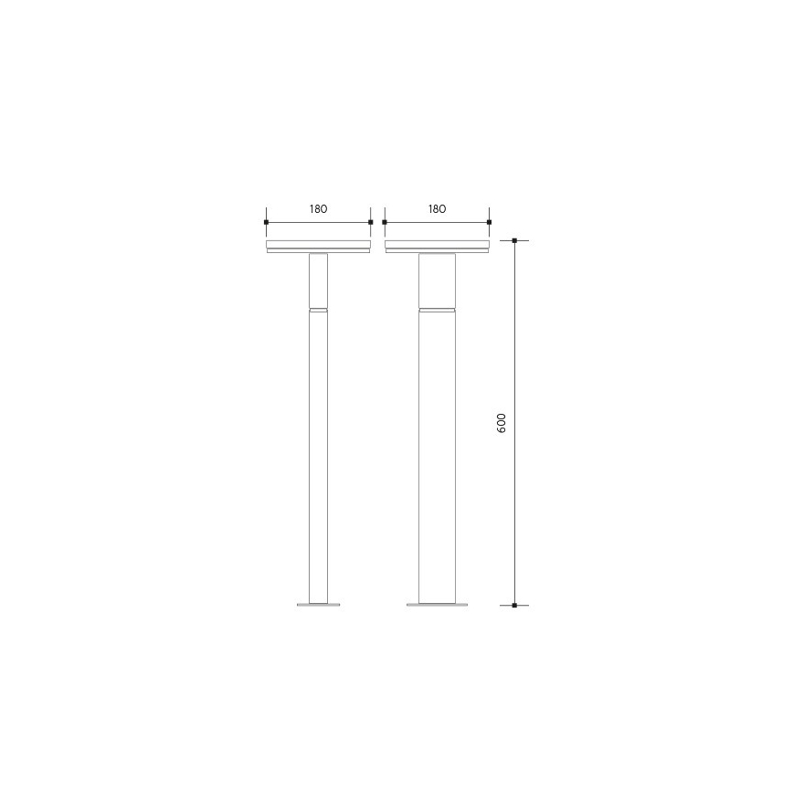 LED-ulkolamppu BARI LED/10W/230V 4000K 60 cm IP54 antrasiitti