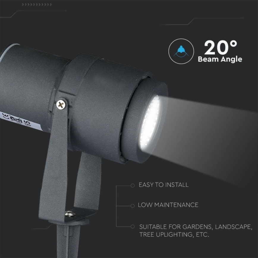 LED-ulkolamppu LED/12W/100-240V IP65 3000K harmaa
