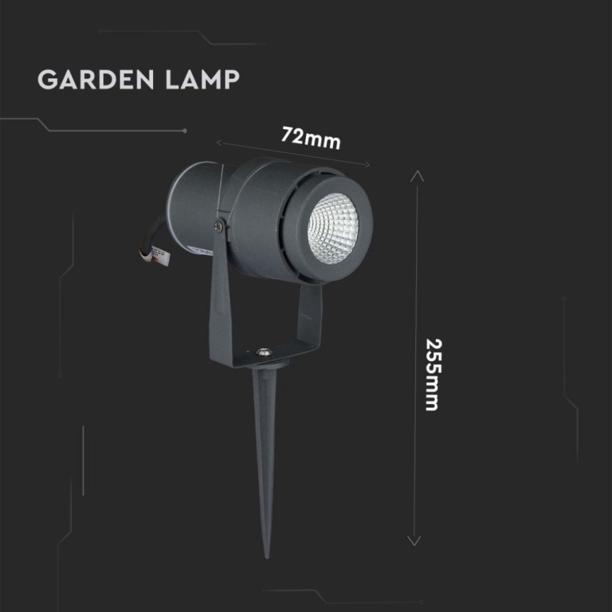 LED-ulkolamppu LED/12W/100-240V IP65 3000K harmaa