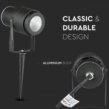 LED-ulkolamppu LED/12W/100-240V IP65 4000K musta