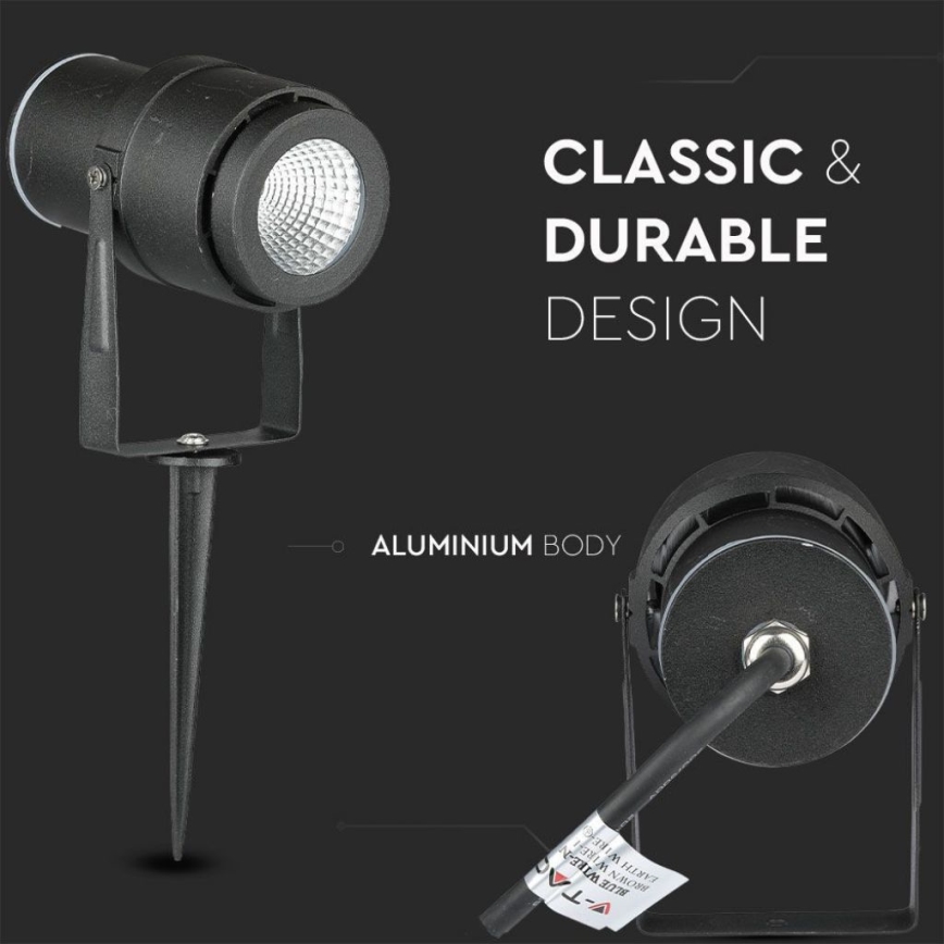 LED-ulkolamppu LED/12W/100-240V IP65 4000K musta