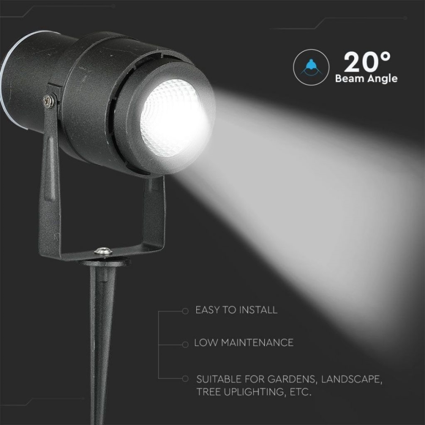 LED-ulkolamppu LED/12W/100-240V IP65 4000K musta