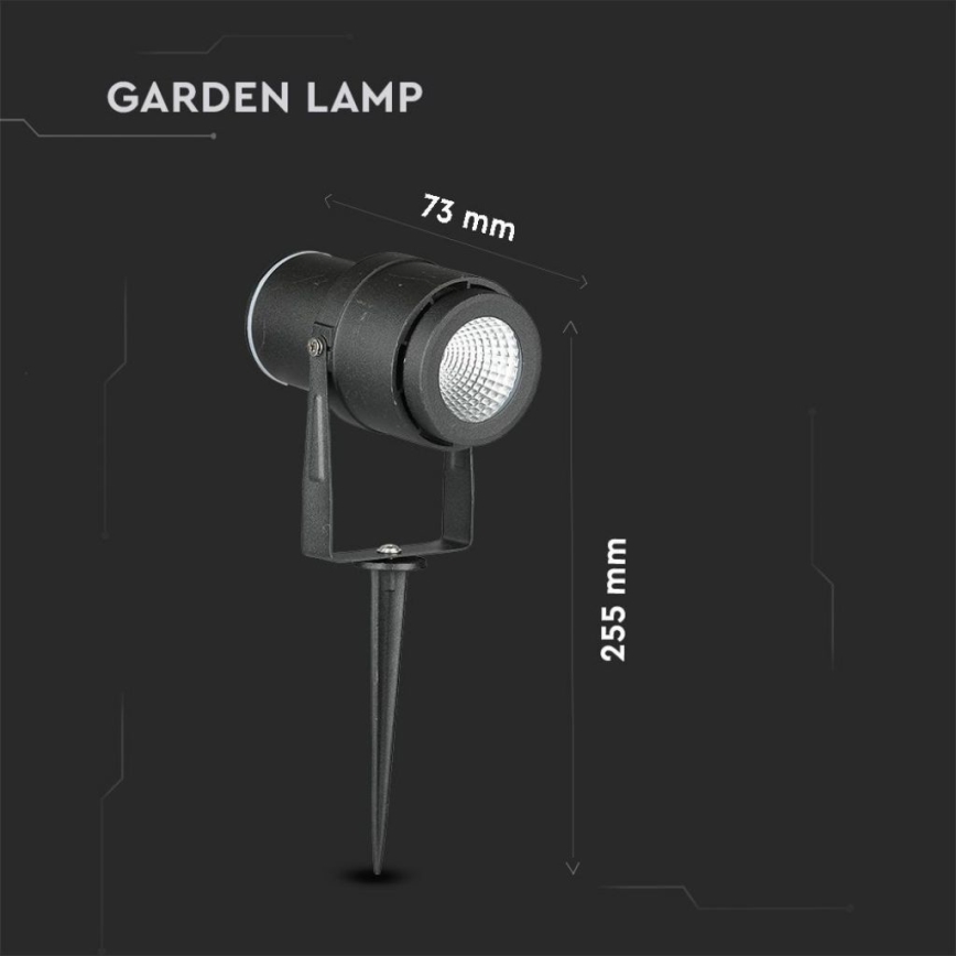 LED-ulkolamppu LED/12W/100-240V IP65 4000K musta