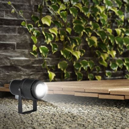 LED-ulkolamppu LED/12W/100-240V IP65 musta - vihreä valo