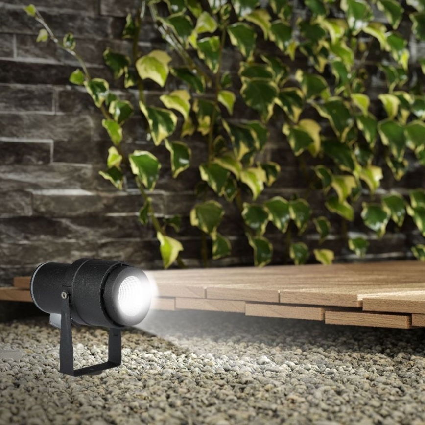 LED-ulkolamppu LED/12W/100-240V IP65 musta - vihreä valo