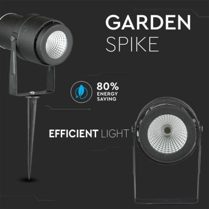LED-ulkolamppu LED/12W/100-240V IP65 musta - vihreä valo