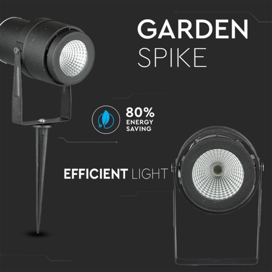 LED-ulkolamppu LED/12W/100-240V IP65 musta - vihreä valo