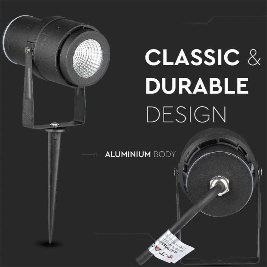LED-ulkolamppu LED/12W/100-240V IP65 musta - vihreä valo