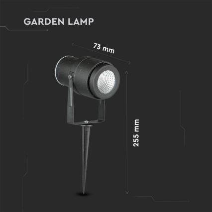 LED-ulkolamppu LED/12W/100-240V IP65 musta - vihreä valo