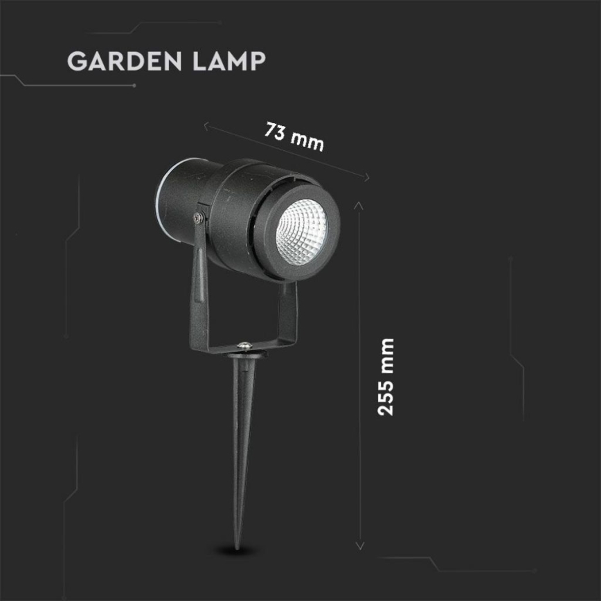 LED-ulkolamppu LED/12W/100-240V IP65 musta - vihreä valo