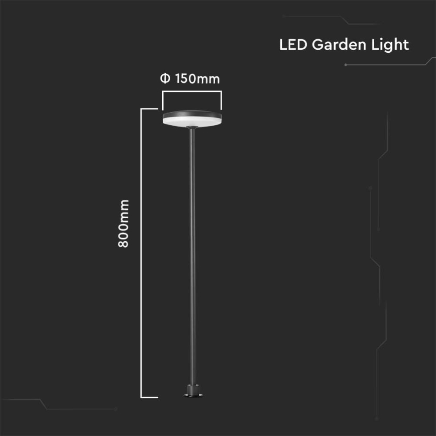 LED-ulkolamppu LED/12W/230V 4000K IP65 antrasiitti