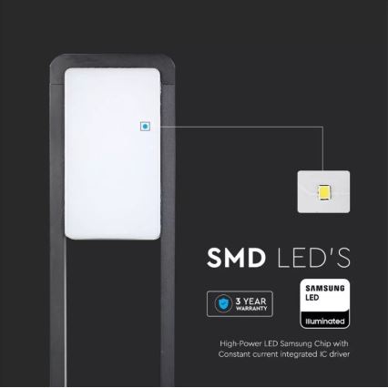 LED-ulkolamppu SAMSUNG CHIP LED/10W/230V 3000K IP65 musta