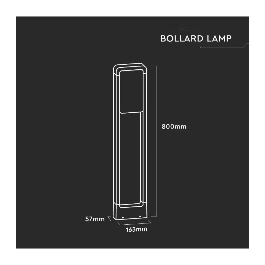 LED-ulkolamppu SAMSUNG CHIP LED/10W/230V 3000K IP65 musta