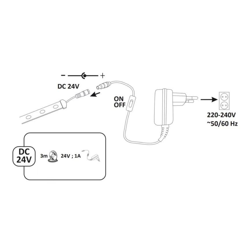 LED-ulkonauha 3m LED/23W/24V/230V 4000K IP65