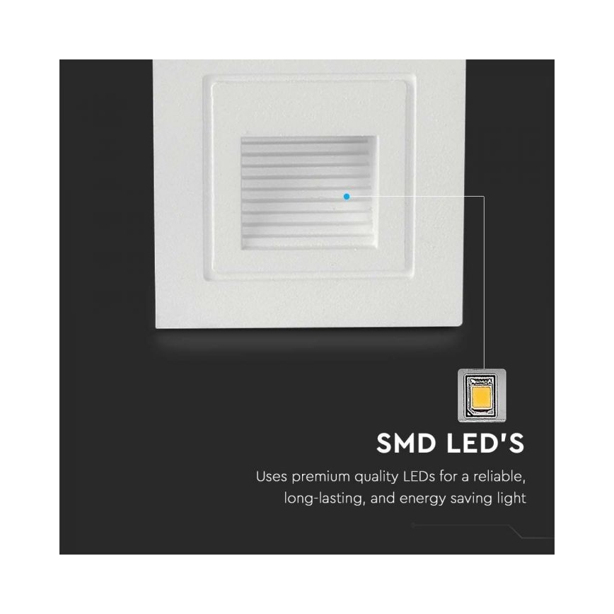 LED-ulkoportaikkovalaisimet LED/3W/230V 3000K IP65 valkoinen