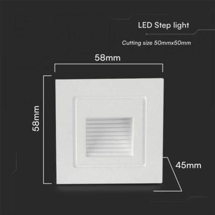 LED-ulkoportaikkovalaisimet LED/3W/230V 3000K IP65 valkoinen