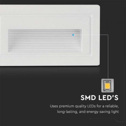 LED-ulkoportaikkovalaisimet LED/3W/230V 3000K IP65 valkoinen