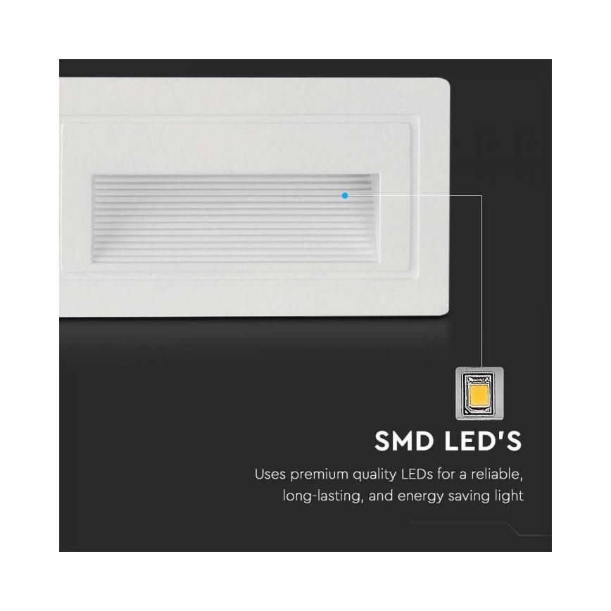 LED-ulkoportaikkovalaisimet LED/3W/230V 3000K IP65 valkoinen