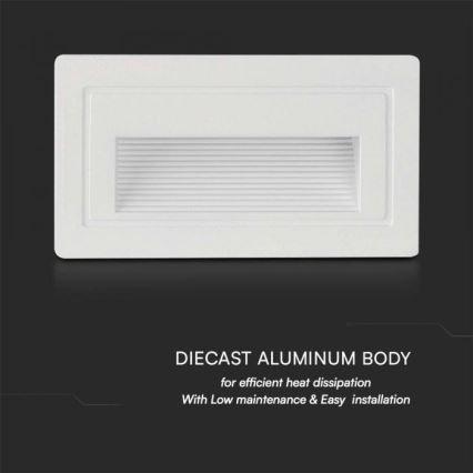 LED-ulkoportaikkovalaisimet LED/3W/230V 3000K IP65 valkoinen