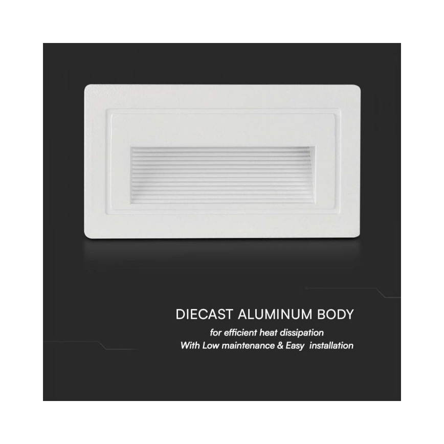 LED-ulkoportaikkovalaisimet LED/3W/230V 3000K IP65 valkoinen