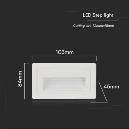 LED-ulkoportaikkovalaisimet LED/3W/230V 3000K IP65 valkoinen