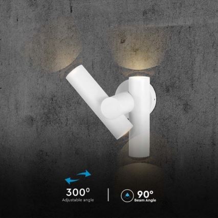 LED Joustava ulkokohdevalo 2xLED/3W/230V 3000K IP44 valkoinen