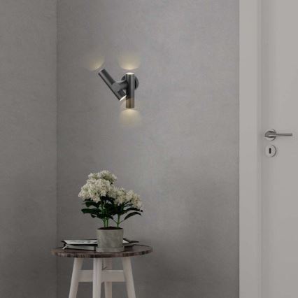LED Joustava ulkokohdevalo 2xLED/3W/230V 4000K IP44 musta