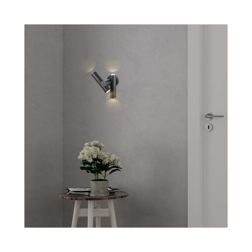 LED Joustava ulkokohdevalo 2xLED/3W/230V 4000K IP44 musta